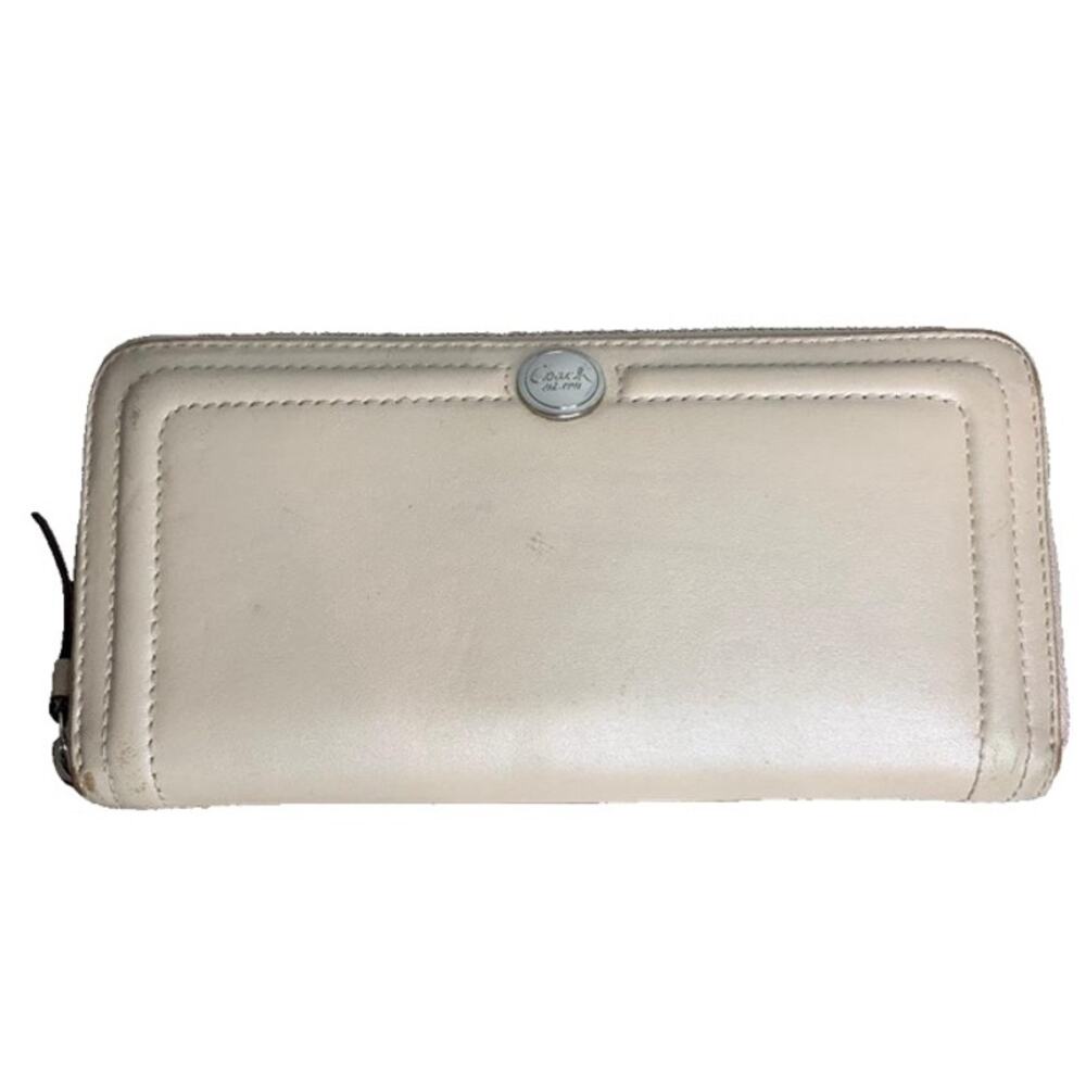 COACH Ivory Zip Around Wallet
